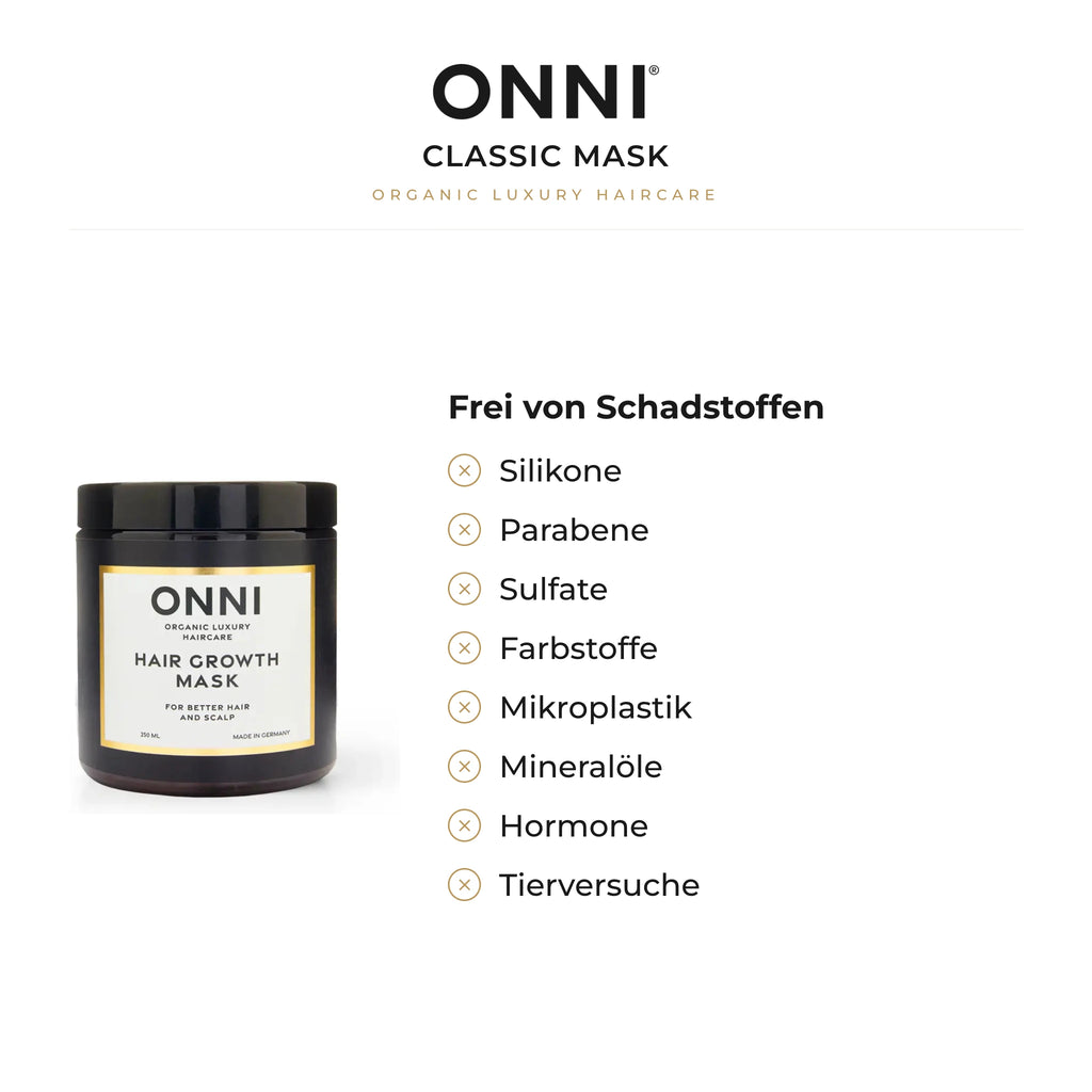ONNI CLASSIC Mask frei von Schadstoffen – ohne Silikone, Parabene, Sulfate