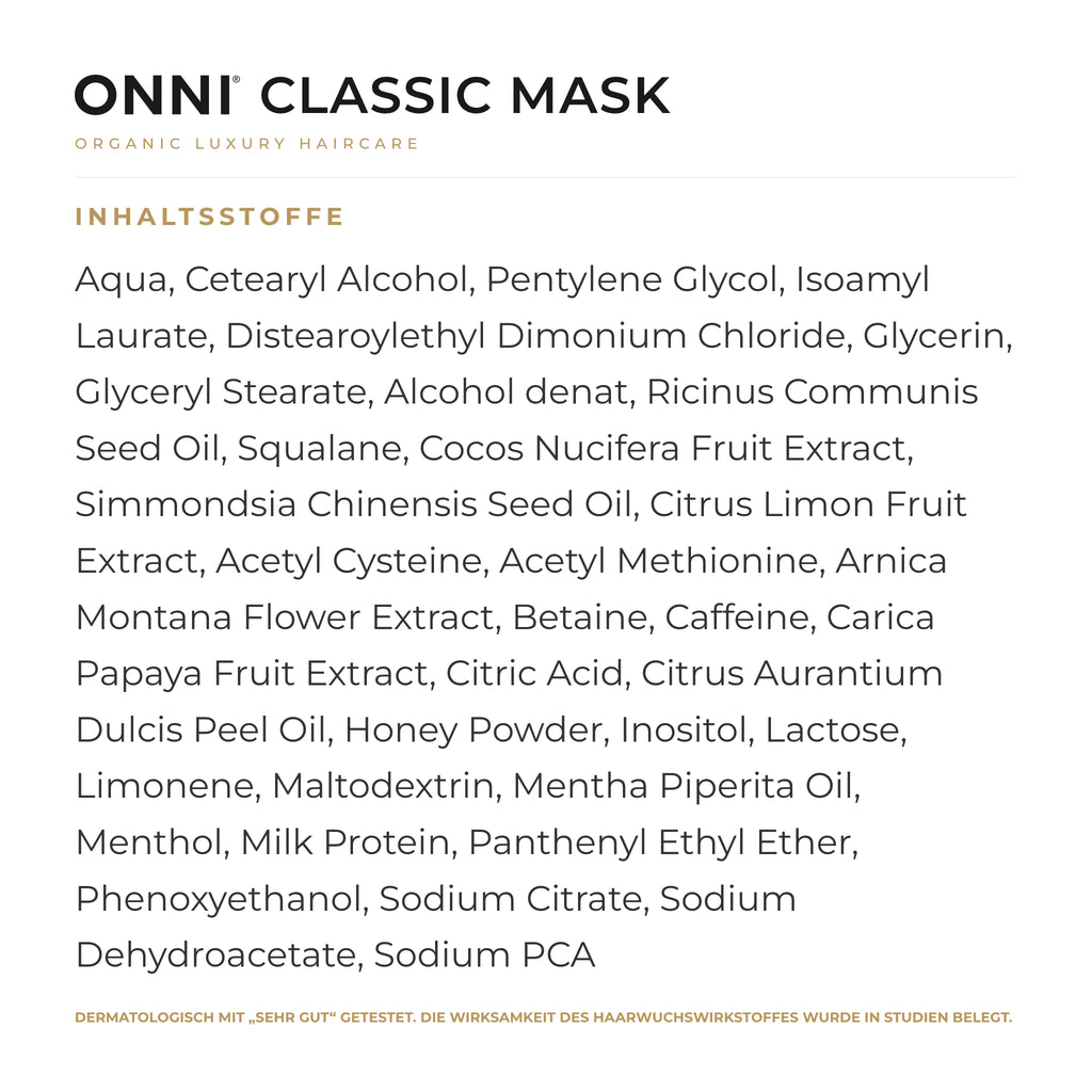 ONNI CLASSIC Mask Inhaltsstoffe – vollständige INCI-Liste