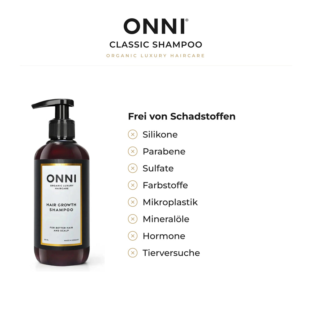 ONNI CLASSIC Shampoo frei von Schadstoffen – ohne Silikone, Parabene, Sulfate