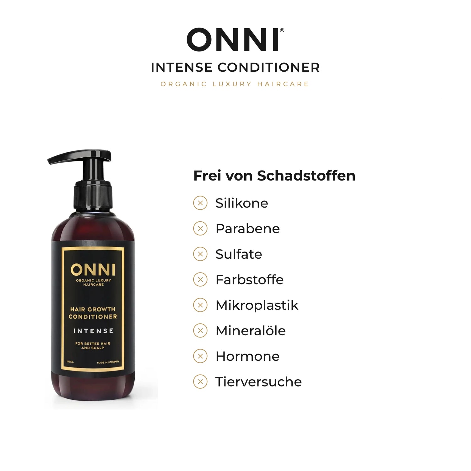 ONNI INTENSE Conditioner frei von Schadstoffen – ohne Silikone, Parabene, Sulfate