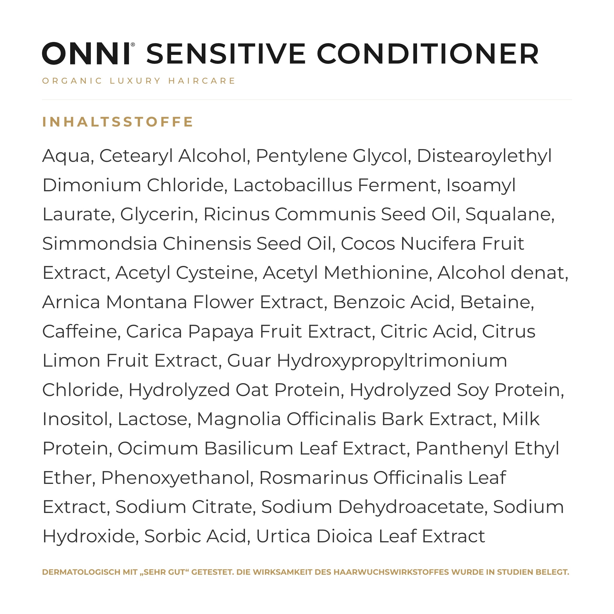 ONNI SENSITIVE Conditioner Inhaltsstoffe – vollständige INCI-Liste