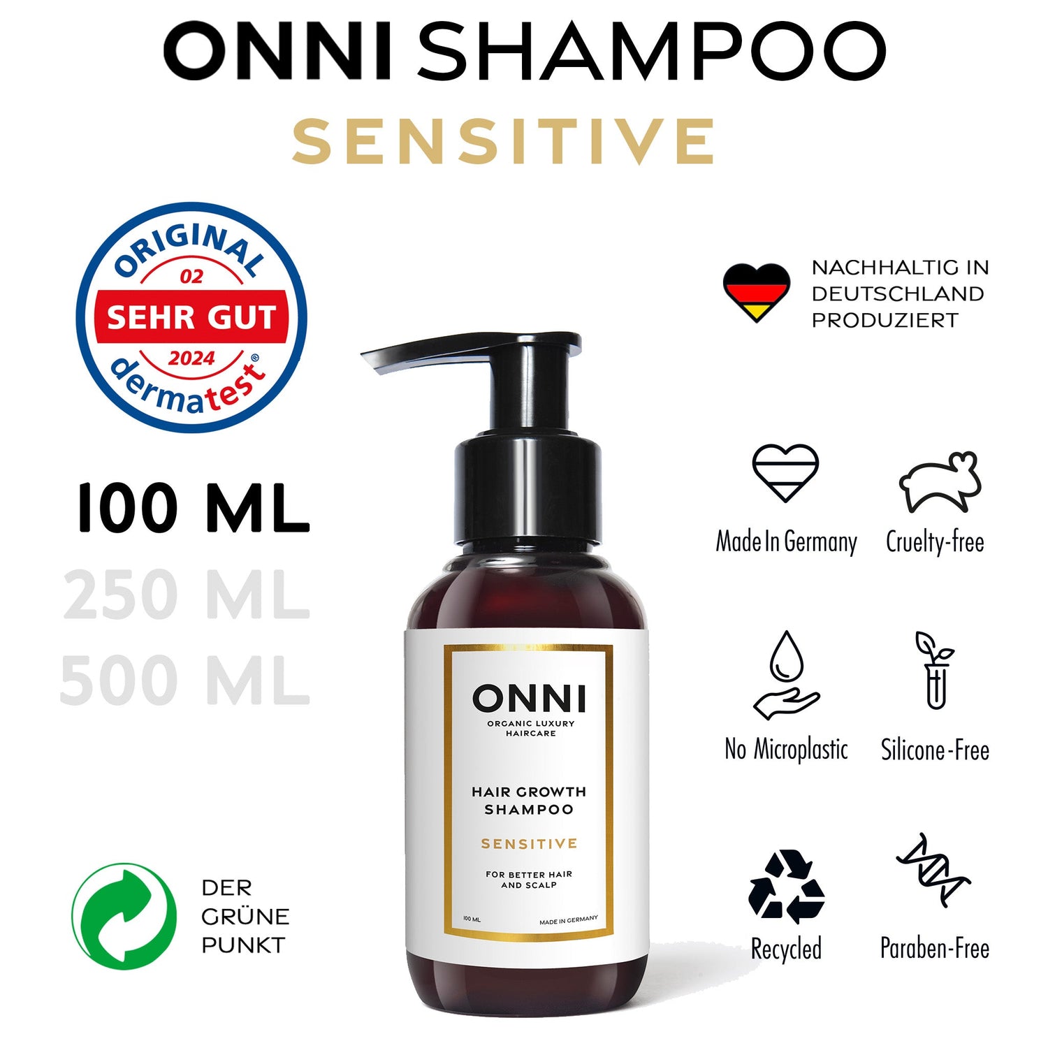 SENSITIVE Hair Growth Shampoo 100 ml - ONNI.de