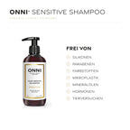 ONNI SENSITIVE SHAMPOO frei von Silikonen, Parabenen, Farbstoffen, Mikroplastik, Mineralölen, Hormonen und Tierversuchen