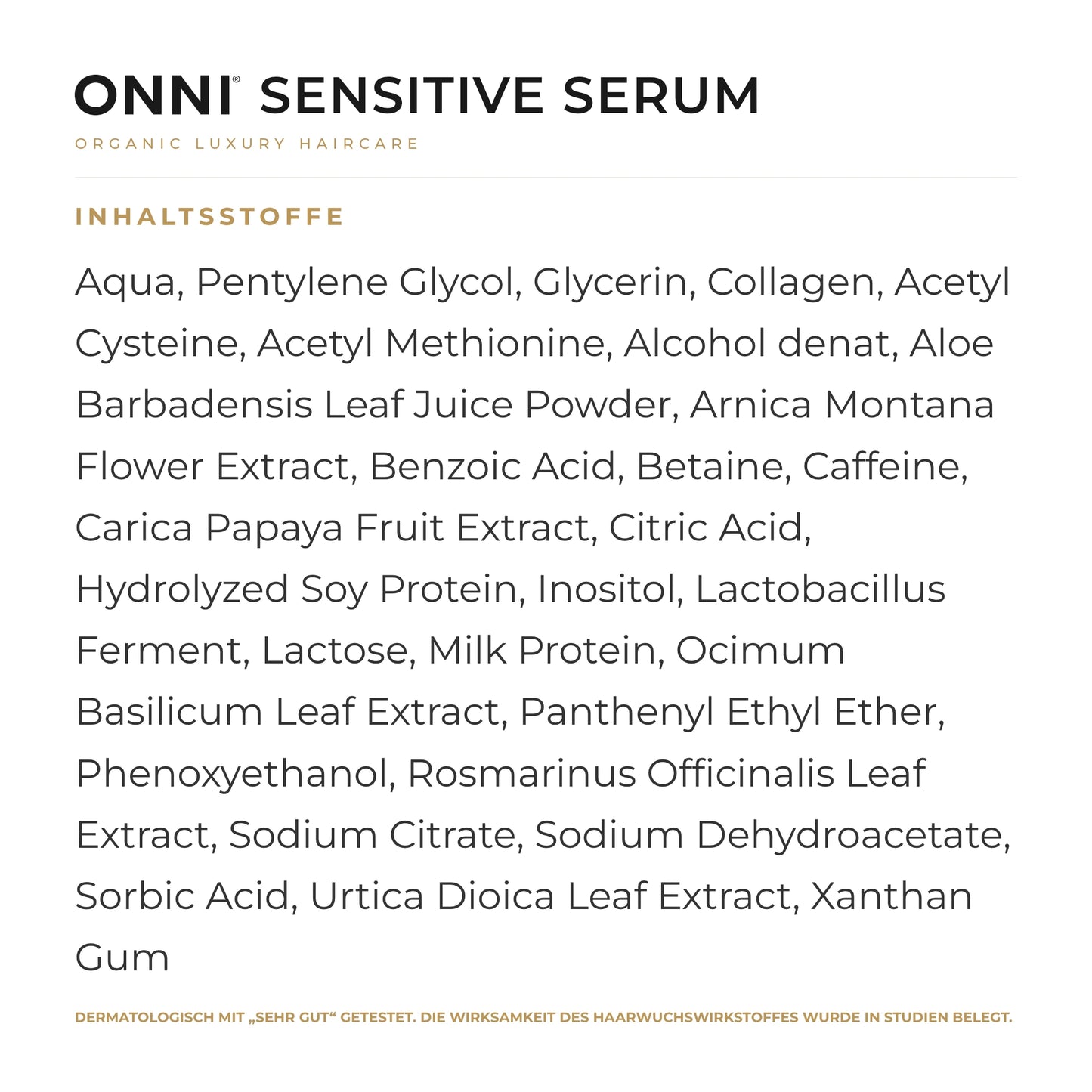 ONNI SENSITIVE Serum Inhaltsstoffe – vollständige INCI-Liste