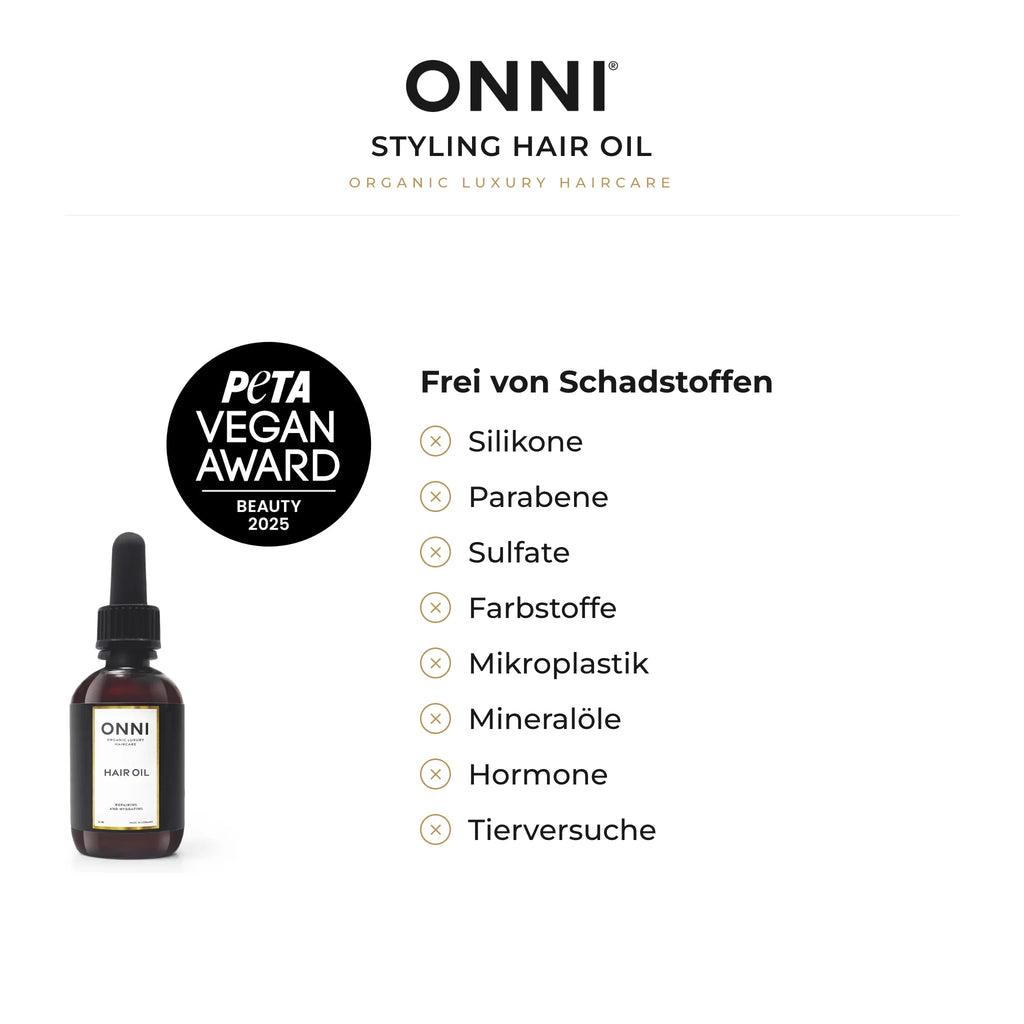 ONNI STYLING Hair Oil frei von Schadstoffen – ohne Silikone, Parabene, Sulfate