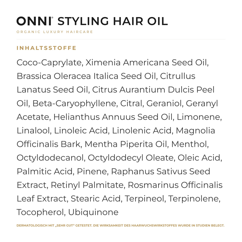 ONNI STYLING Hair Oil Inhaltsstoffe – vollständige INCI-Liste